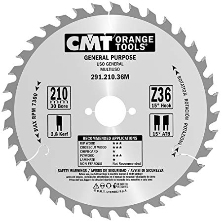 Lame de scie CMT 291; 210x2,8x30; Z36; 15°