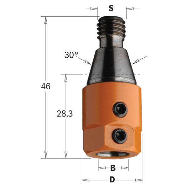 Adaptateur CMT 303.080.02; M10/30°