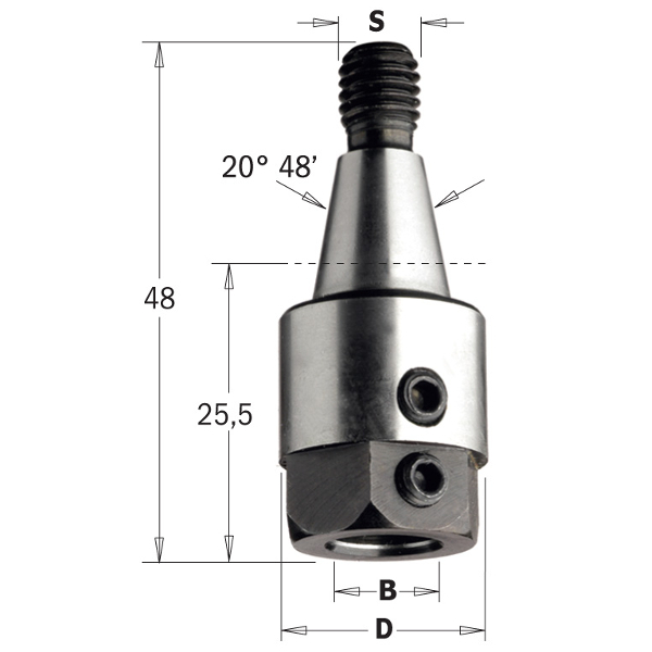 Adaptateur CMT 304.080.01; M8/20° 48’