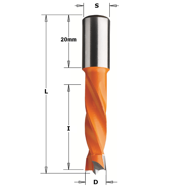 Foret à bois CMT; S=10x20 mm; D=5x57,5 mm