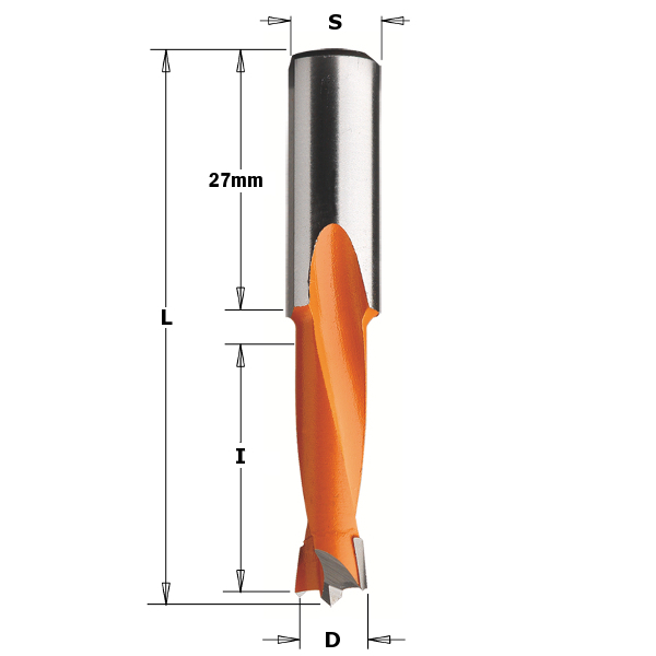 Foret à bois CMT; S=10x27 mm; D=6x57,5 mm