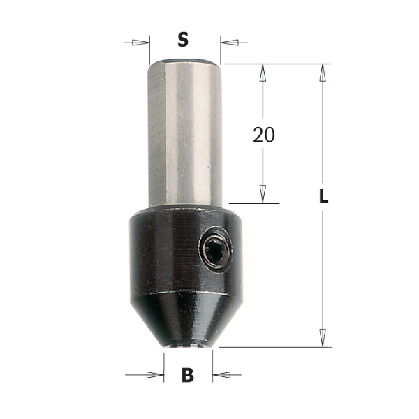 Adaptateur CMT 364.050.00; D=5 mm; S=10X20 mm; L=38 mm