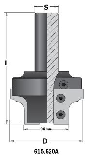 Mèche à bois CMT; S=20 mm; D=38/62''