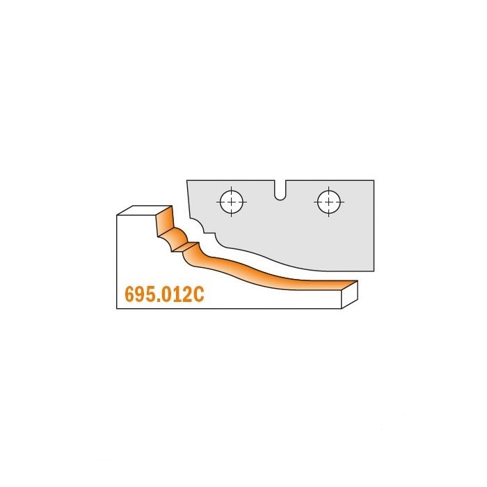 Couteaux profilés pour têtes de coupe CMT 695.012C; 2 unités