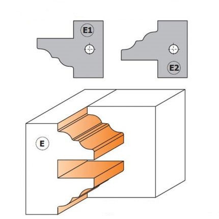 Couteaux profilés pour têtes de coupe CMT 695.015.E1; 2 unités
