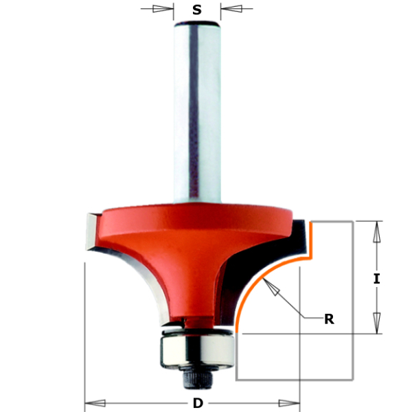 Fraise à rainurer CMT 738.167.11; 3/16,7/12,7 mm; avec palier