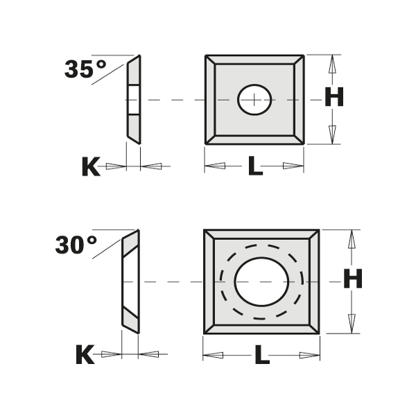 Lames de rabot CMT 790.140.00L; 14x14x2 mm; HW-HC; 1  unités