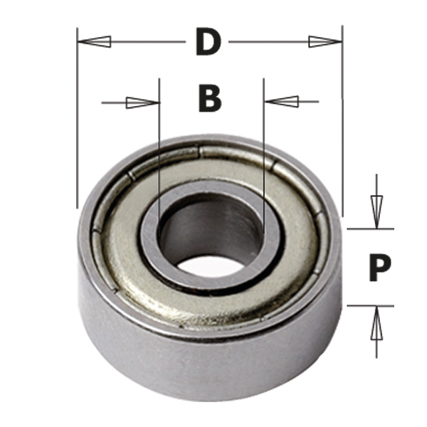 Guide de roulement à billes CMT 791.041.00; 19x4,76x6,8 mm