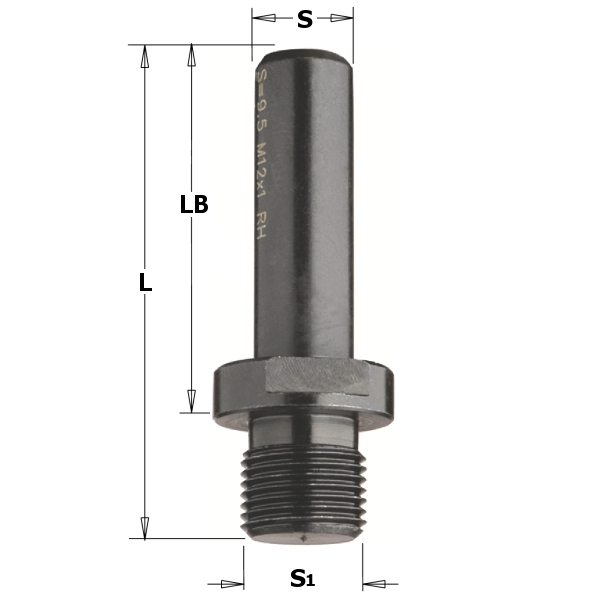 Adaptateur avec filetage CMT M10; S=8