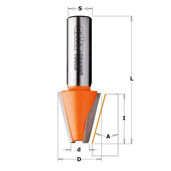 Fraise à chanfreiner CMT; S=1/2''; D=9,5/23''