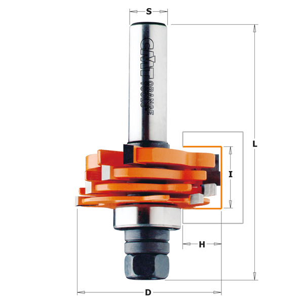 Fraise à rainurer CMT 900.506.11; 18/47,6 mm; avec palier