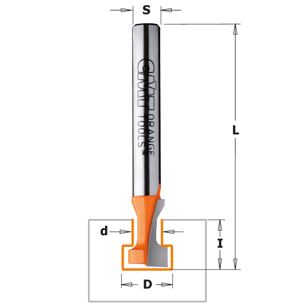 Coupe-trou pour le rainurage des rainures en T CMT; S=12 mm; D=9,5 mm