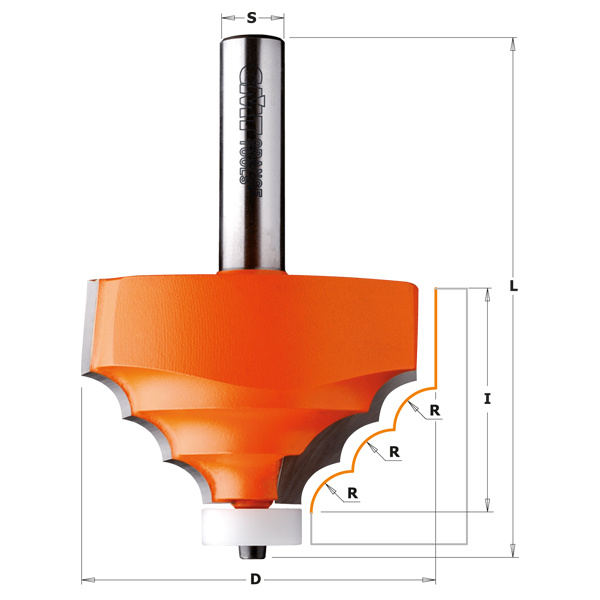 Porte-outils plate-bande CMT; S=12 mm; D=66,7 mm; R=7,93 mm