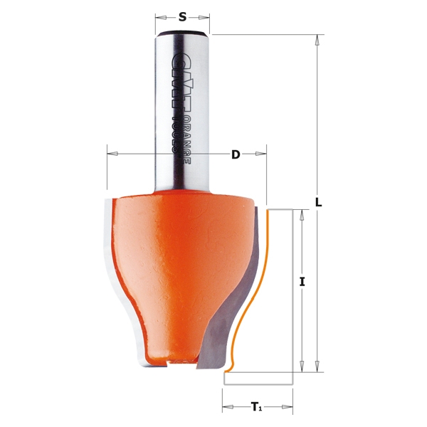 Fraise a rayon concave CMT; S=12 mm; D=38 mm