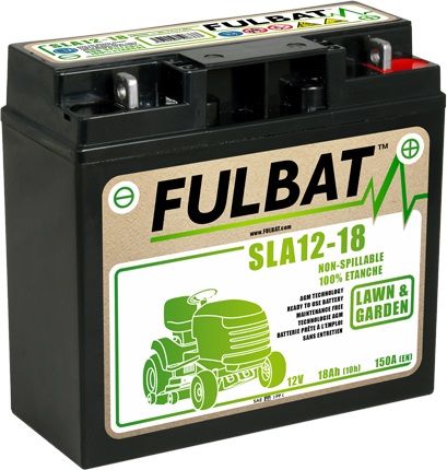 Batterie pour tracteurs de pelouse Fulbat SLA12-18; 12 V; 18 Ah avec gel approprié pour Stiga, Alpina, Castlegarden