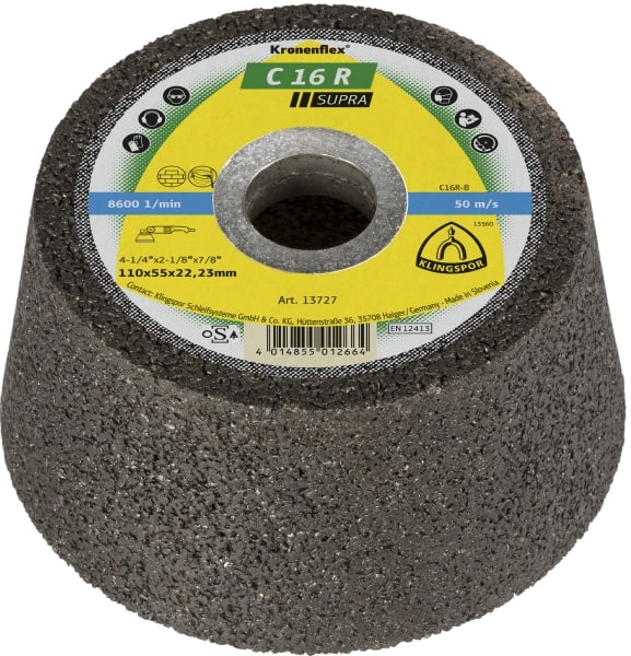 Tasse à poncer Klingspor C 16 R Supra; 110x55x22,23 mm; 6 unités