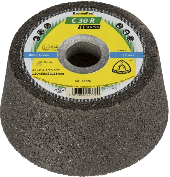 Tasse à poncer Klingspor C 30 R Supra; 110x55x22,23 mm; 6 unités