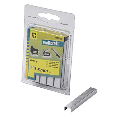 Agrafes Wolfcraft; 6 mm; 2000 pcs .; TYPE 53; acier
