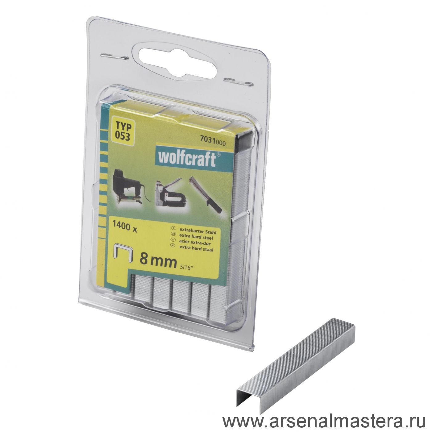Agrafes Wolfcraft; 8 mm; 1400 pcs .; TYPE 53; acier