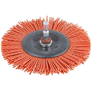 Brosse ronde en nylon Wolfcraft; 100x10 mm; HEX 1/4'' rugueux