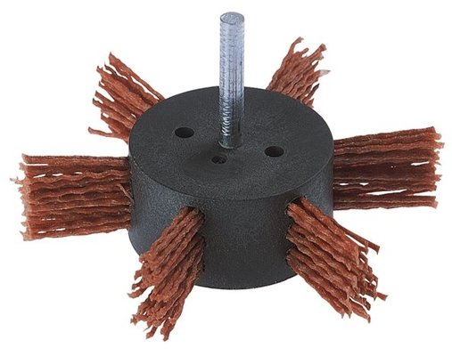 Brosse ronde en nylon Wolfcraft 100x10 mm; HEX 1/4'' rugueux
