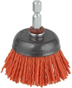 Brosse ronde en nylon Wolfcraft; 50 mm; HEX 1/4'' rugueux