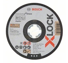 Disque abrasif Bosch X-LOCK Standard for Inox; 125×1×22,23 mm; 1 unités