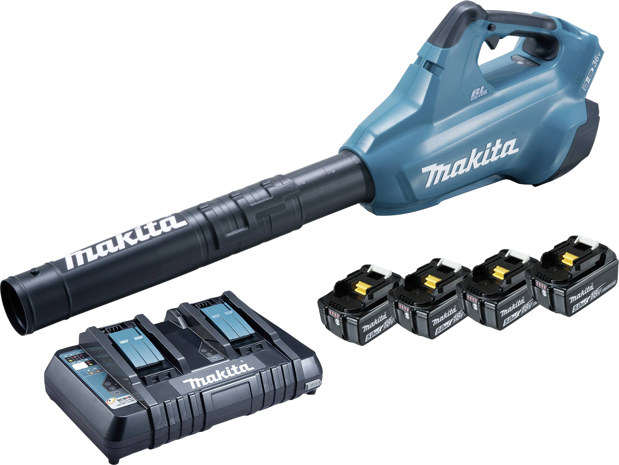 Souffleur de feuilles sans fil Makita DUB362PT4; 2x18 V; 4x5,0 Ah accu.