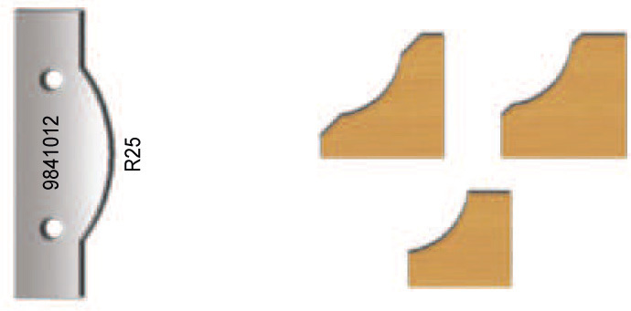 Lame de rechange pour cutter Virutex 9841012; R=25; 2 unités