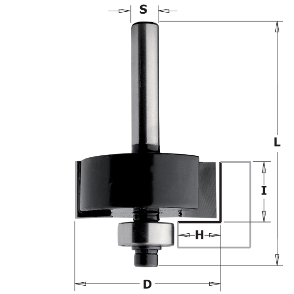 Fraise pour feuillure  CMT Contractor K935-317 12,7/31,8 mm; avec palier