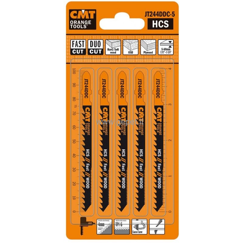 Lames pour scie sauteuse CMT&nbsp;JT244DDC-5; 5 unités