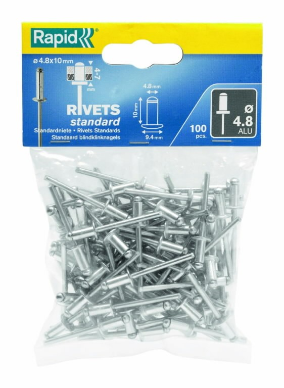 Rivets Rapid 500380; 4,8x10 mm; 100 unités