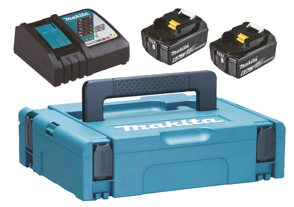 Ensemble d'accessoires Makita; 18 V; 2x6,0 Ah accu + Chargeur DC18RC