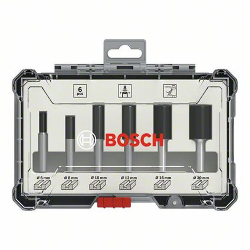Coffret de forêts pour le bois Bosch Straight; 8 mm; 6 les pièces