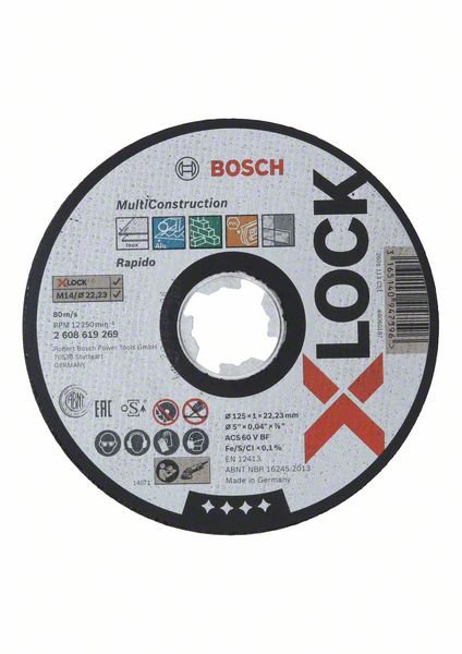 Disque a meuler Bosch Multi Construction X-LOCK; Ø125x1,0 mm