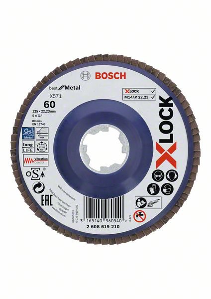 Meule-éventail Bosch X-LOCK; Ø125 mm; P60