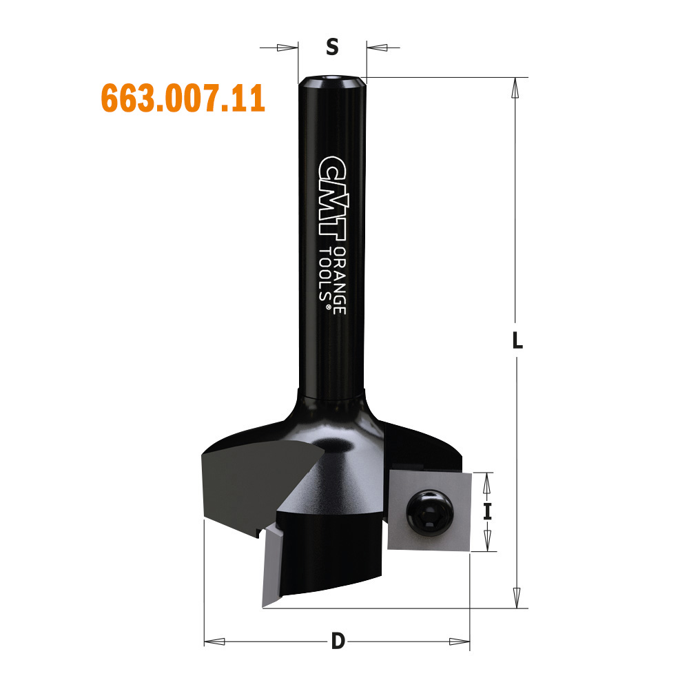 Mèche à bois CMT 663.007.11; S=8 mm; D=34,9 mm