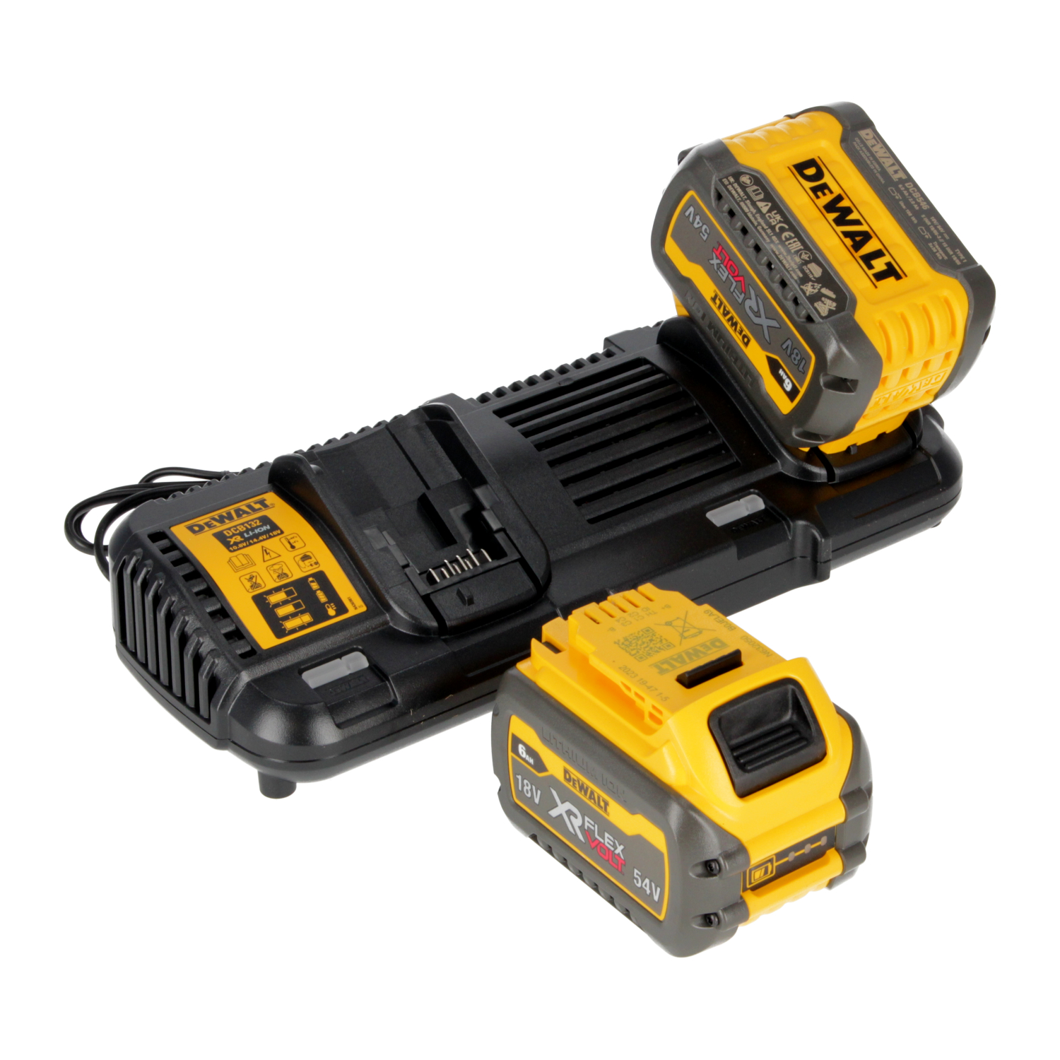 Ensemble d'accessoires DeWalt FlexVolt; 18 V; 54 V; 2x6,0 Ah accu + Chargeur DCB132