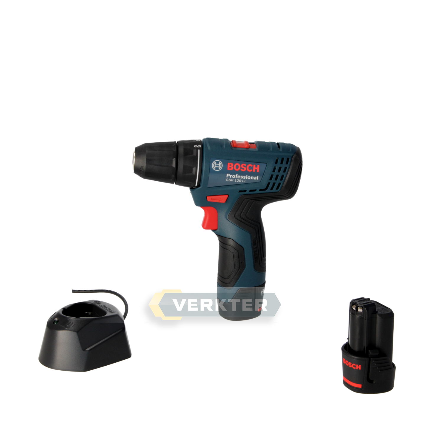 Perceuse Bosch GSR 120-Li; 12 V; 2x2,0 Ah accu.