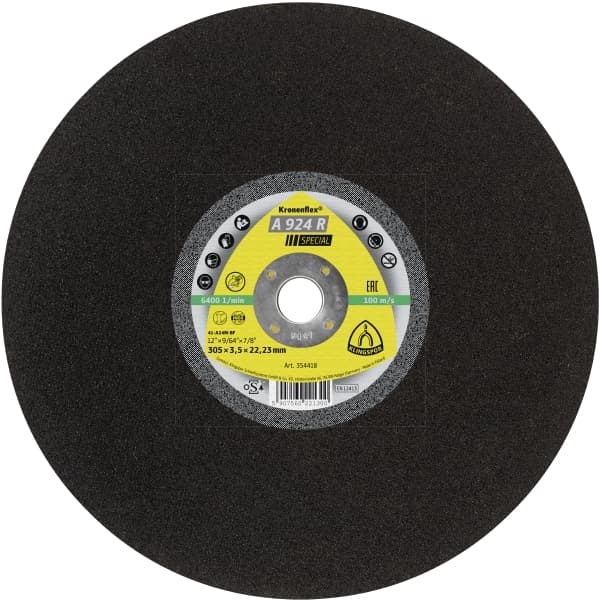 Disque abrasif Klingspor A 924 R SPECIAL; 305x4x25,4 mm