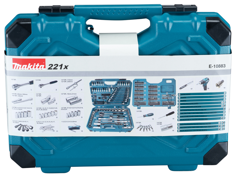Ensemble d'outils Makita; 221 unités