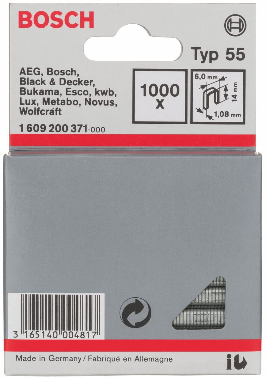 Agrafes Bosch; 6x14 mm; 1000 vnt.; tipas 55; acier