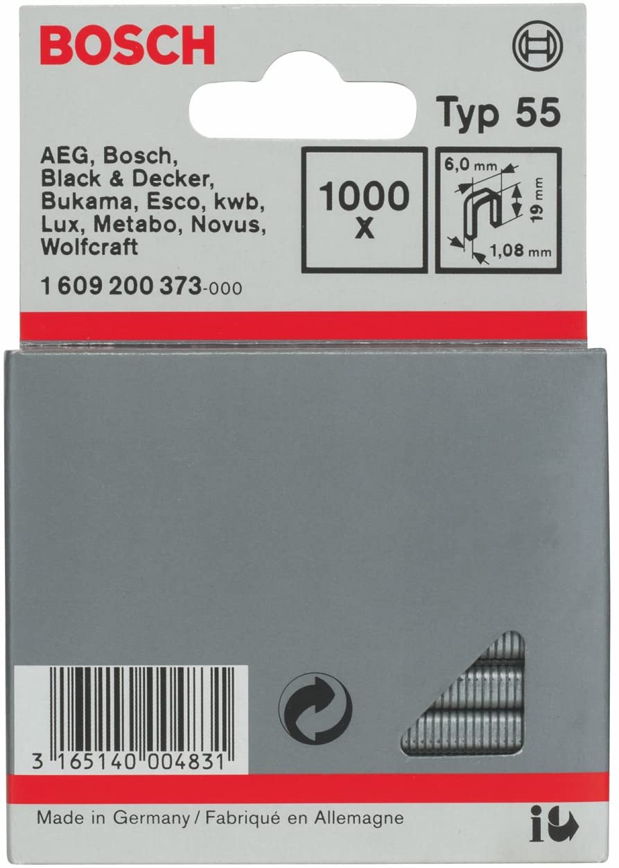 Agrafes Bosch; 6x19 mm; 1000 vnt.; tipas 55; acier