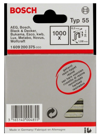 Agrafes Bosch; 6x28 mm; 1000 vnt.; tipas 55; acier