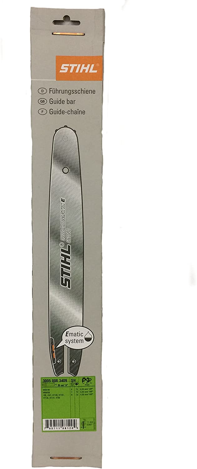 Rail de guidage pour tronçonneuse Stihl Rollomatic; 14''; 35cm; 1/4''; 72; 1.1 mm