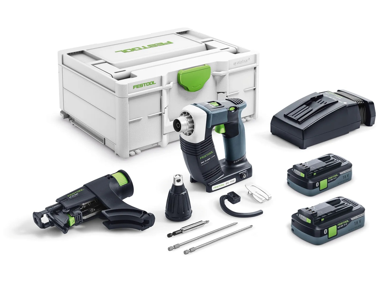 Tournevis pour cloison sèche Festool DWC 18-4500 HPC 4,0 I-Plus DURADRIVE; 18 V; 2x4,0 Ah accu.