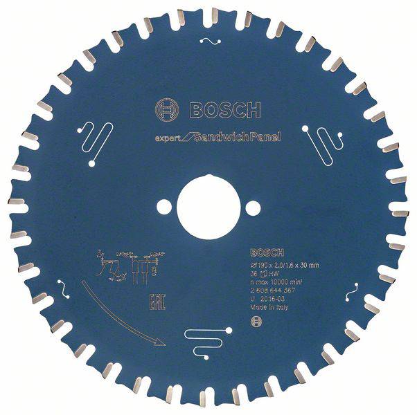 Scie circulaire Bosch Expert for Sandwitch Panel; 190x2x20,0 mm; Z36; 12°