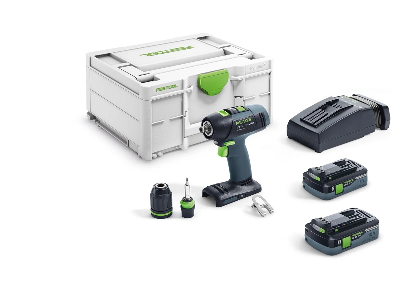 Perceuse Festool T 18+3 HPC 4,0 I-Plus; 18 V; 2x4,0 Ah accu.