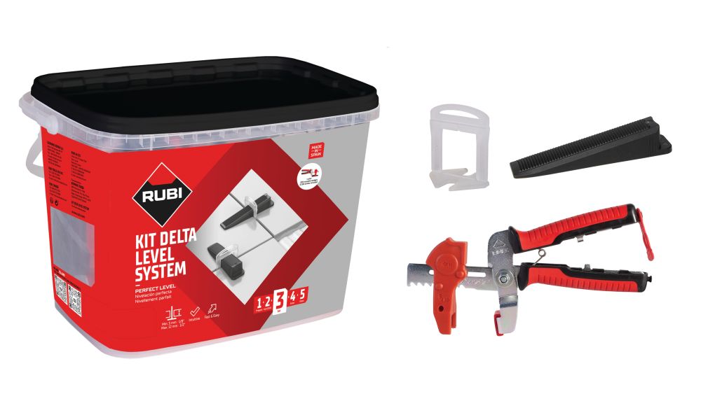 Set de nivellement Rubi DELTA LEVEL SYSTEM; 3-12 mm; 2 mm; 100 unités