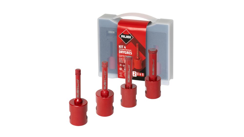 Jeu de scies trépans diamant Rubi DRYGRES PREMIUM MINI KIT; 4 unités